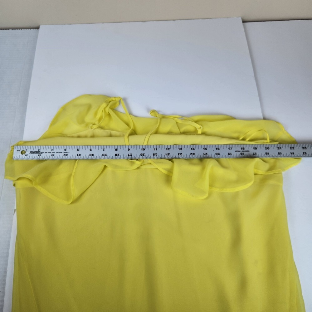 River Island Womens Halter Maxi Dress US 16 XL Yellow Beach Tropical‎ Resortwear - Picture 15 of 16